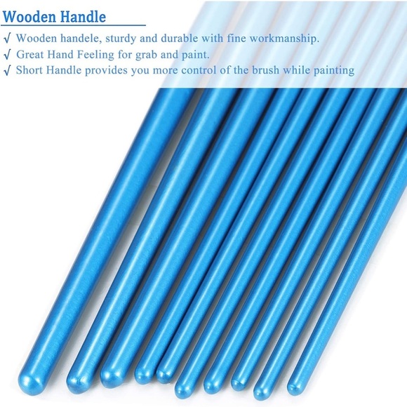 BOSOBO Paint Brush Set, 2 Pack 20 Pcs Round-Pointed Tip Nylon - Picture 4 of 6